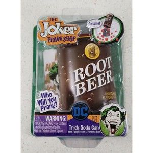 DC comics The Joker Prank Shop Root Beer Trick Soda Can Toy NEW Sealed